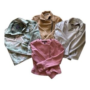 Stylish Jacket Collection in Pink, Tan, and Gray